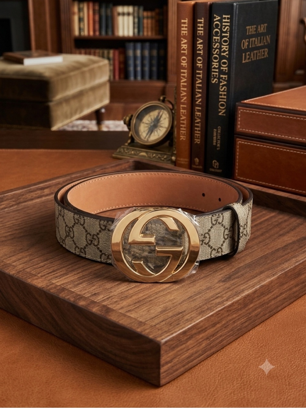 Brand New!! Supreme Canvas Belt with Gold Double G Buckle in Beige and Tan